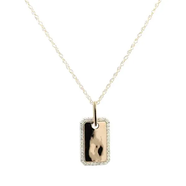 14K Diamond Dog Tag Necklace Kiefer Jewelers Lutz, FL