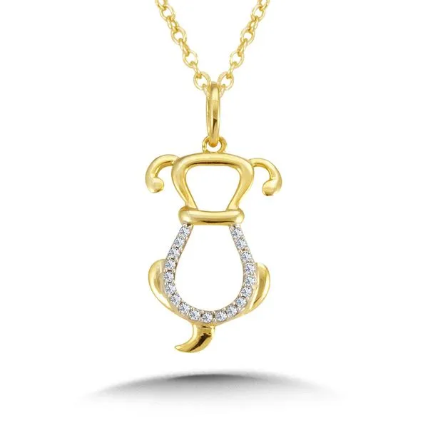 10K Yellow Gold Diamond Dog Necklace Kiefer Jewelers Lutz, FL