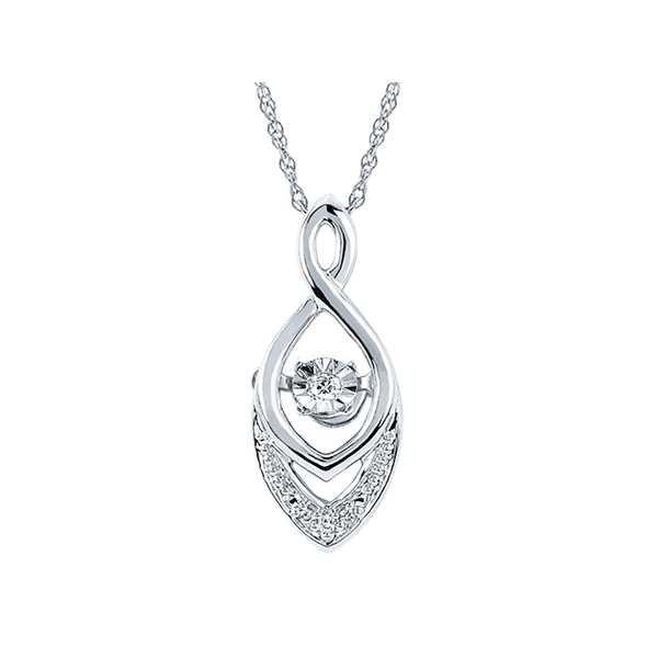 Sterling Silver Shimmering Diamond Chevron Necklace Kiefer Jewelers Lutz, FL