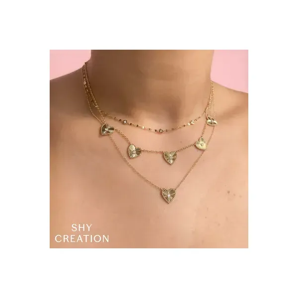 14K Diamond Bezel Heart Necklace by Shy Creation Image 2 Kiefer Jewelers Lutz, FL