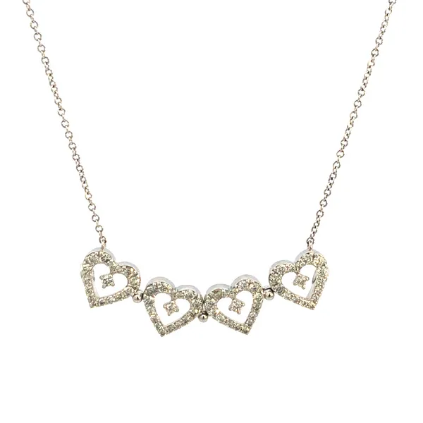 14K Diamond 4-Hearts Necklace Image 2 Kiefer Jewelers Lutz, FL