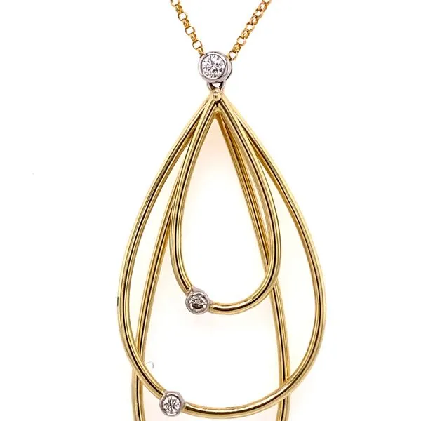 Diamond Triple Tear Drop Necklace Image 2 Kiefer Jewelers Lutz, FL