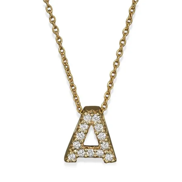 18KY Diamond Initial Necklace by Roberto Coin Kiefer Jewelers Lutz, FL