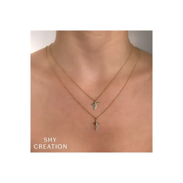 14K Two-Tone Diamond Angel Necklace Image 2 Kiefer Jewelers Lutz, FL