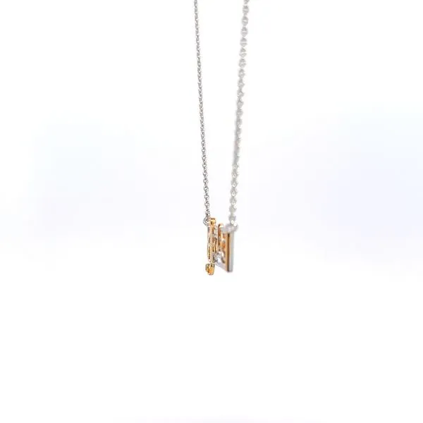 14K Two-Tone Music Note Necklace Image 3 Kiefer Jewelers Lutz, FL