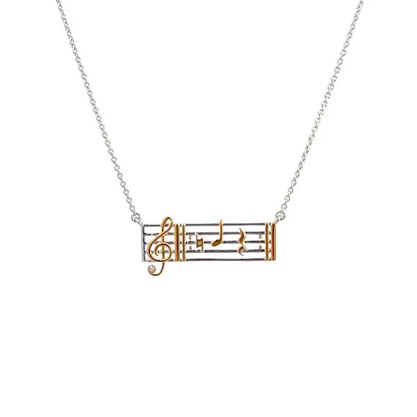 14K Two-Tone Music Note Necklace Kiefer Jewelers Lutz, FL