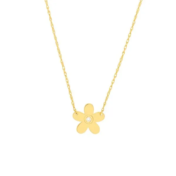 14KY .01CT Diamond Flower Pendant Kiefer Jewelers Lutz, FL