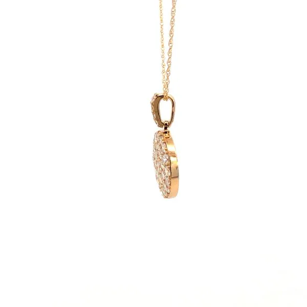 14KY Diamond Pave Round Pendant Image 4 Kiefer Jewelers Lutz, FL