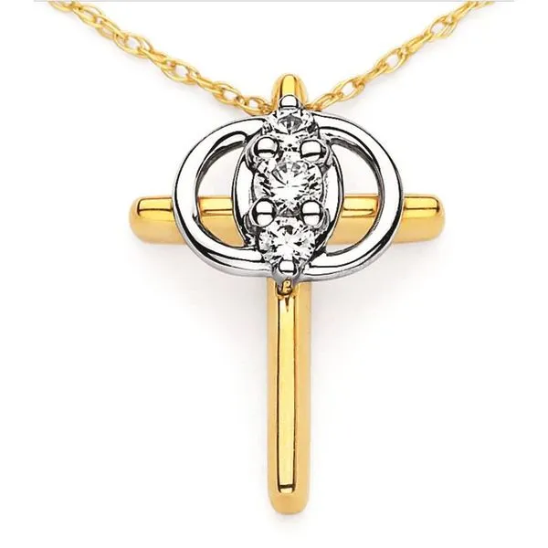 14KWY 0.25ctw Christian Diamond Marriage Symbol Necklace Kiefer Jewelers Lutz, FL