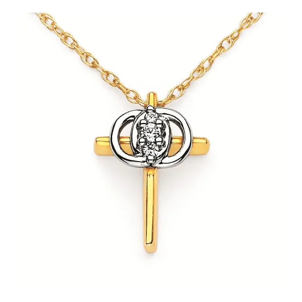 14KYW 0.05ctw Christian Diamond Marriage Symbol Necklace Kiefer Jewelers Lutz, FL
