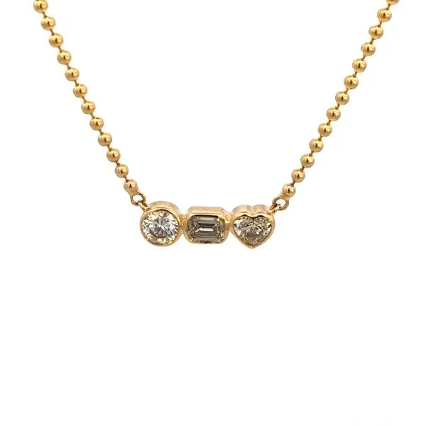 14KY Fancy Shaped Diamond Three Stone Necklace Kiefer Jewelers Lutz, FL