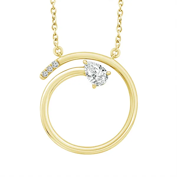 14KY Pear Diamond Circle Pendant Kiefer Jewelers Lutz, FL