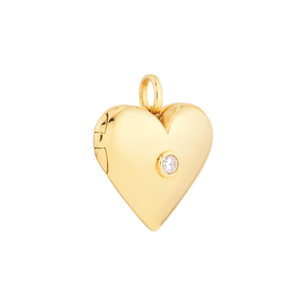 14KY Diamond Puffy Heart Locket Image 2 Kiefer Jewelers Lutz, FL