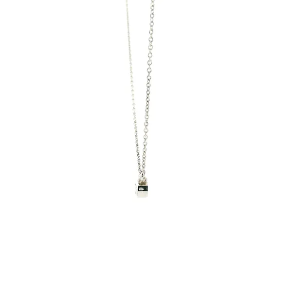 14KW 0.06CT Diamond Bezel Set Necklace Image 4 Kiefer Jewelers Lutz, FL
