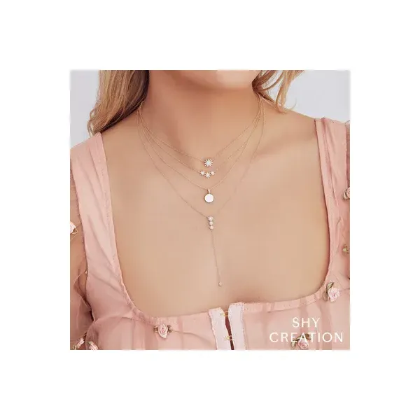 14KY Diamond Lariat Necklace  by Shy Creation Image 2 Kiefer Jewelers Lutz, FL