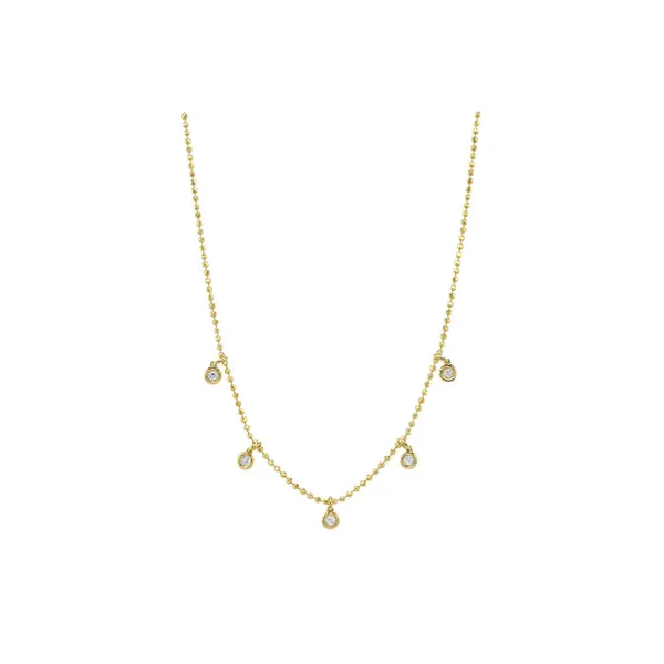 14KY .20CTW Bezel Set Diamonds on a Faceted Beaded Chain Kiefer Jewelers Lutz, FL