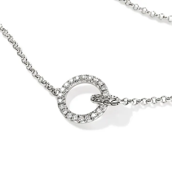John Hardy Essential Pave Interlocking Circle Necklace Image 2 Kiefer Jewelers Lutz, FL