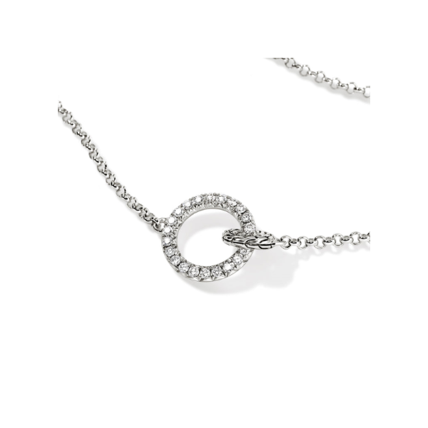 John Hardy Essential Pave Interlocking Circle Necklace Image 2 Kiefer Jewelers Lutz, FL