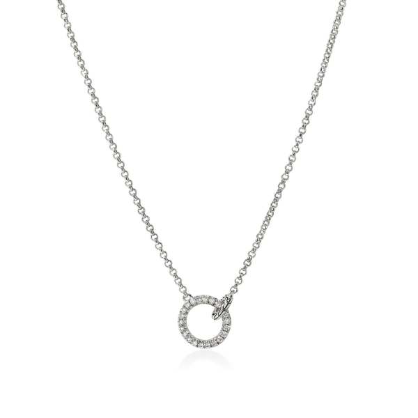 John Hardy Essential Pave Interlocking Circle Necklace Kiefer Jewelers Lutz, FL
