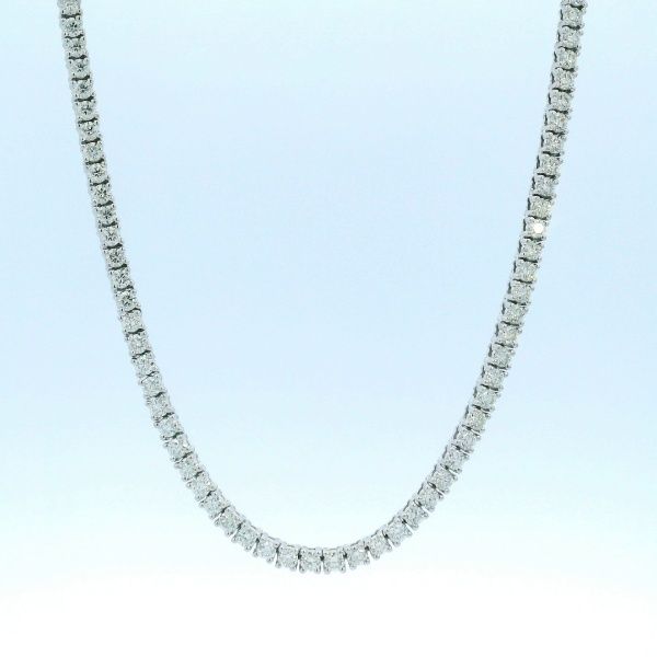 14KYW Diamond Tennis Necklace with Paperclip Chain Kiefer Jewelers Lutz, FL