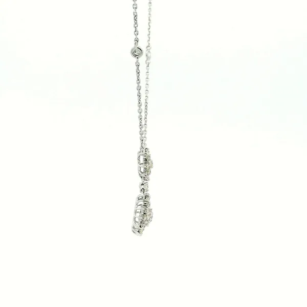 14KW Diamond Cluster Drop Pendant Image 3 Kiefer Jewelers Lutz, FL