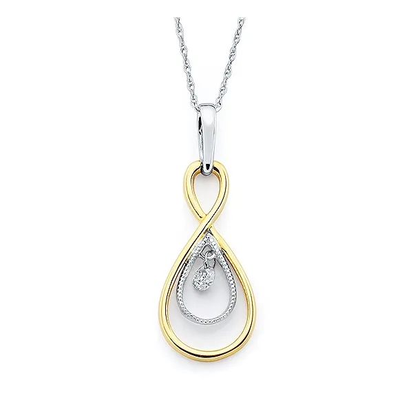14KWY Shimmering Diamonds Twisted Tear Drop Pendant Kiefer Jewelers Lutz, FL