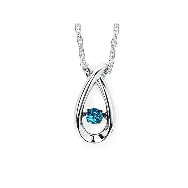 Sterling Silver Shimmering Diamonds Blue Diamond Tear Drop Pendant Kiefer Jewelers Lutz, FL