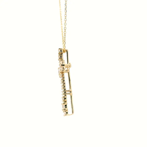 14KY Graduated Diamond Cross Pendant Image 4 Kiefer Jewelers Lutz, FL