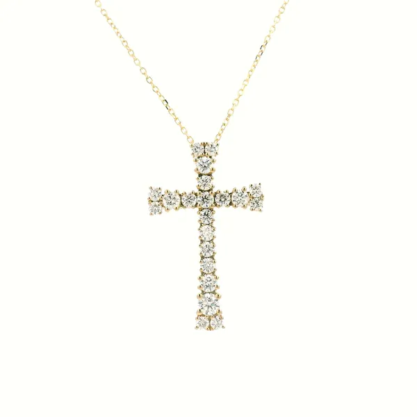 14KY Graduated Diamond Cross Pendant Kiefer Jewelers Lutz, FL