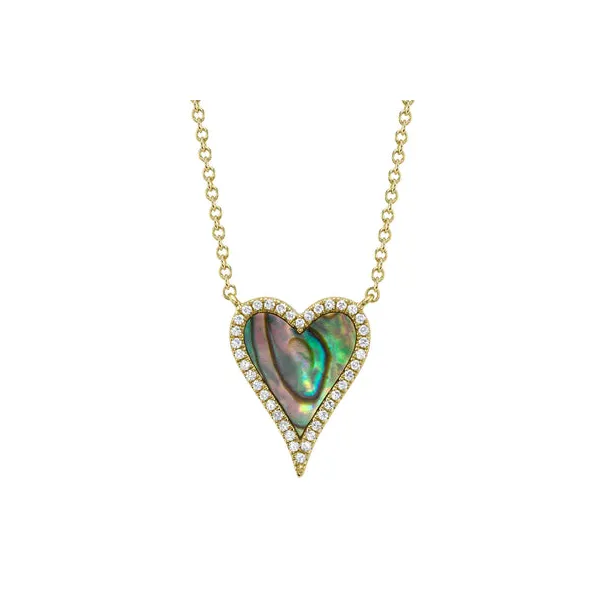 14KY Diamond and Abalone Heart Necklace by Shy Creation Kiefer Jewelers Lutz, FL
