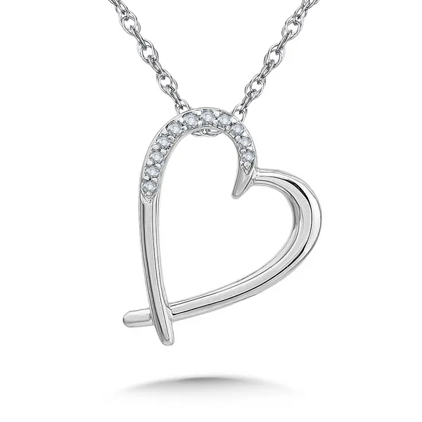 Crisscross Sterling Silver & Diamond Heart Pendant Kiefer Jewelers Lutz, FL