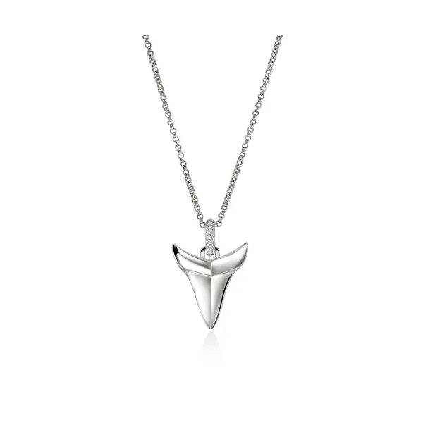 John Hardy Modern Tailsman Diamond and Sterling Silver Shark's Tooth Pendant Kiefer Jewelers Lutz, FL