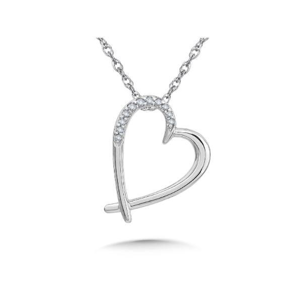 Crisscross Sterling Silver & Diamond Heart Pendant Kiefer Jewelers Lutz, FL