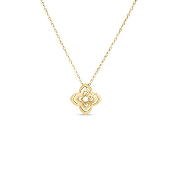 Roberto Coin 18KY Palazzo Ducale Carnevale Medium Diamond Flower Necklace Kiefer Jewelers Lutz, FL