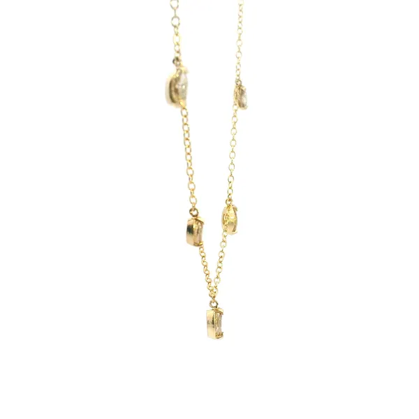 14KY Marquis Diamond Five Station Dangle Necklace Image 3 Kiefer Jewelers Lutz, FL