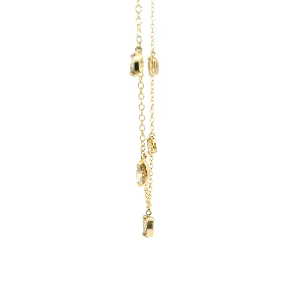 14KY Marquis Diamond Five Station Dangle Necklace Image 4 Kiefer Jewelers Lutz, FL