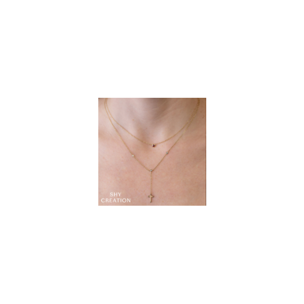 14KY Diamond Cross Lariat Necklace by Shy Creation Image 2 Kiefer Jewelers Lutz, FL