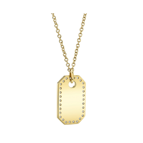 14KY 0.40CTW Diamond Dog Tag Necklace by Shy Creation Image 2 Kiefer Jewelers Lutz, FL