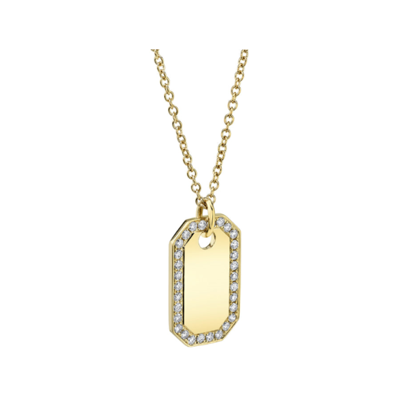 14KY 0.40CTW Diamond Dog Tag Necklace by Shy Creation Image 3 Kiefer Jewelers Lutz, FL