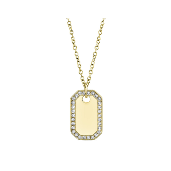 14KY 0.40CTW Diamond Dog Tag Necklace by Shy Creation Kiefer Jewelers Lutz, FL
