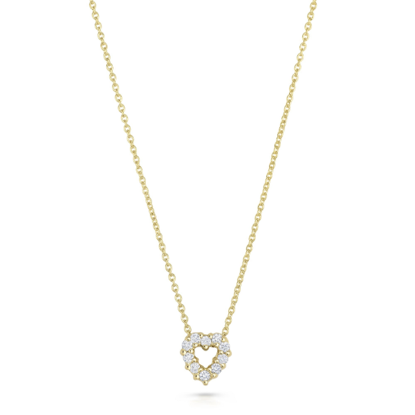 18KY Tiny Treasures Diamond Heart Necklace by Roberto Coin Kiefer Jewelers Lutz, FL