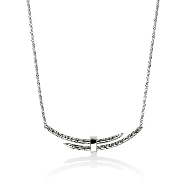 SS Spear Station Necklace with Diamonds by John Hardy Image 3 Kiefer Jewelers Lutz, FL