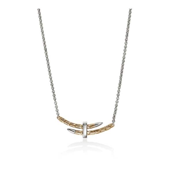 SS/14KY Spear Station Necklace with Diamonds by John Hardy Image 3 Kiefer Jewelers Lutz, FL