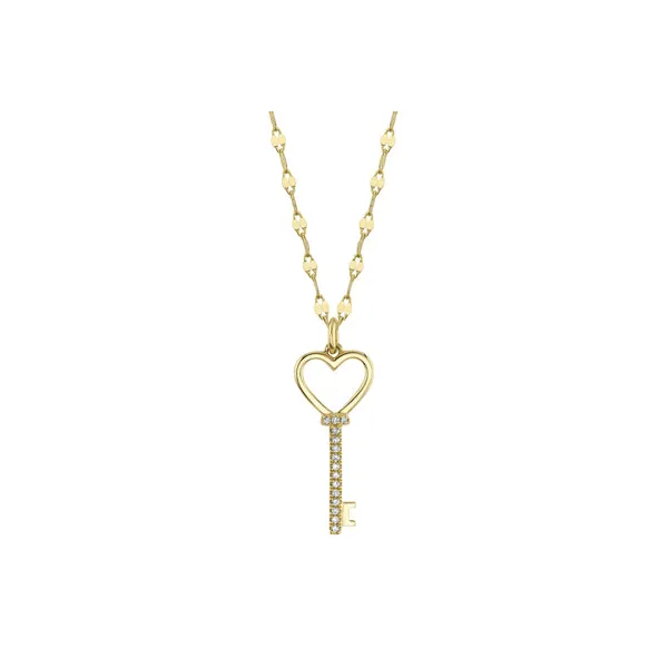 14KY Diamond Heart Key Necklace by Shy Creation Kiefer Jewelers Lutz, FL