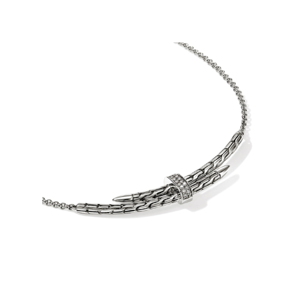 SS Spear Station Necklace with Diamonds by John Hardy Image 2 Kiefer Jewelers Lutz, FL