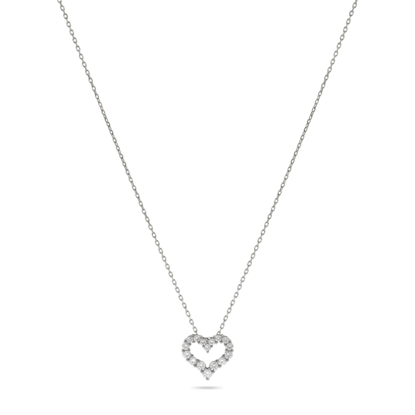 14KW 0.50CTW Medium Diamond Heart Pendant Kiefer Jewelers Lutz, FL