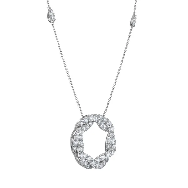 14KW 2.4CTW Diamond Circle Twist Pendant Kiefer Jewelers Lutz, FL