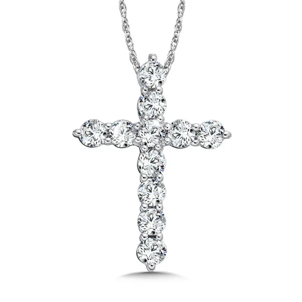 14KW 1.5CTW Large Diamond Cross Pendant Kiefer Jewelers Lutz, FL