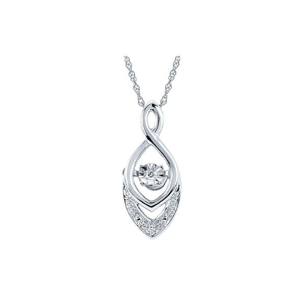 Sterling Silver Shimmering Diamond Chevron Necklace Kiefer Jewelers Lutz, FL