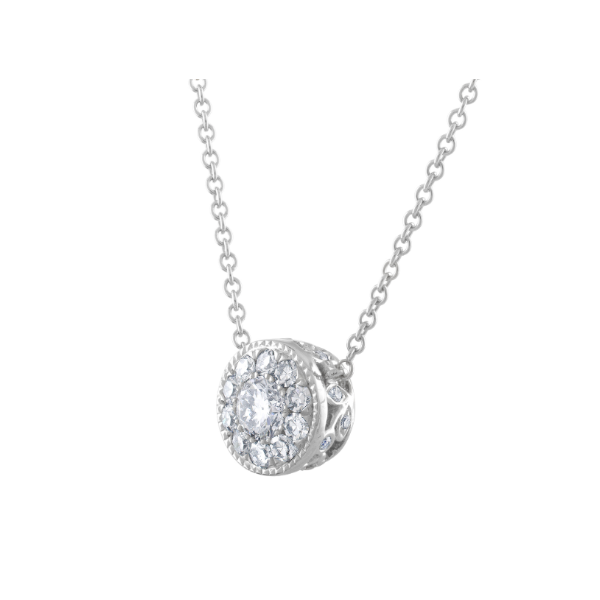14KW 0.40CTW Diamond Halo Pendant Image 2 Kiefer Jewelers Lutz, FL